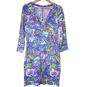 Lilly Pulitzer Pima Cotton Cattitude Dress Small Cats Made In Peru